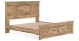 Makidern Tan King Panel Storage Bed from Ashley Furniture - Luna Furniture