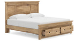 Makidern Tan King Panel Storage Bed from Ashley Furniture - Luna Furniture
