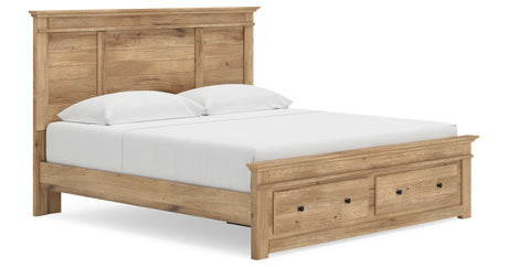 Makidern Tan King Panel Storage Bed from Ashley - Luna Furniture