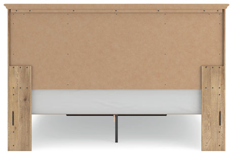 Makidern Tan King Panel Storage Bed from Ashley Furniture - Luna Furniture