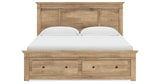 Makidern Tan King Panel Storage Bed from Ashley Furniture - Luna Furniture