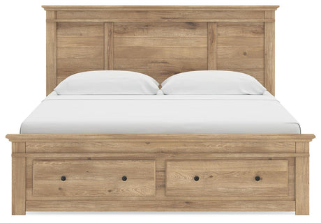 Makidern Tan King Panel Storage Bed from Ashley Furniture - Luna Furniture