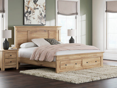 Makidern Tan King Panel Storage Bed from Ashley - Luna Furniture