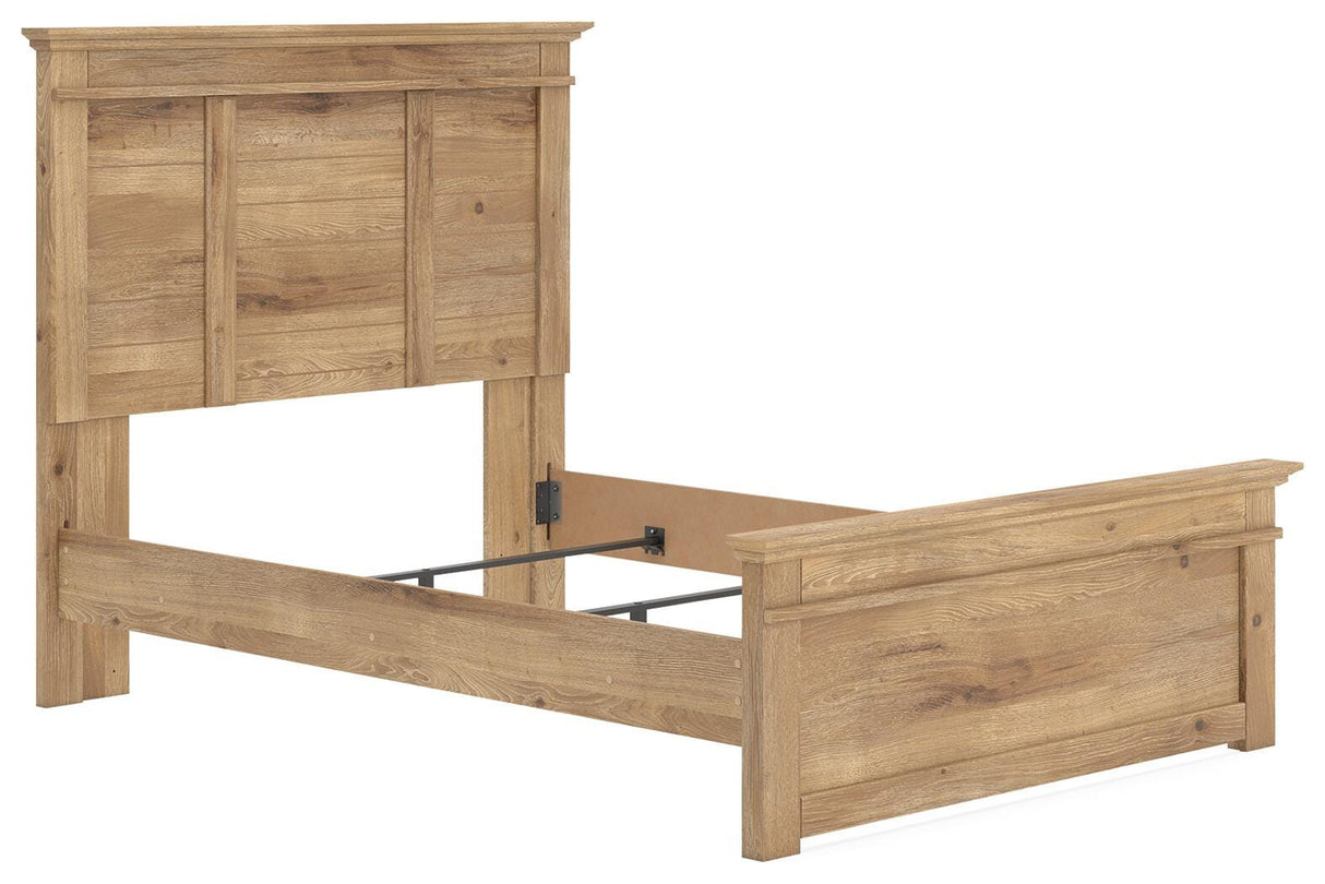 Makidern Tan Full Panel Bed, Dresser and Mirror from Ashley - Luna Furniture
