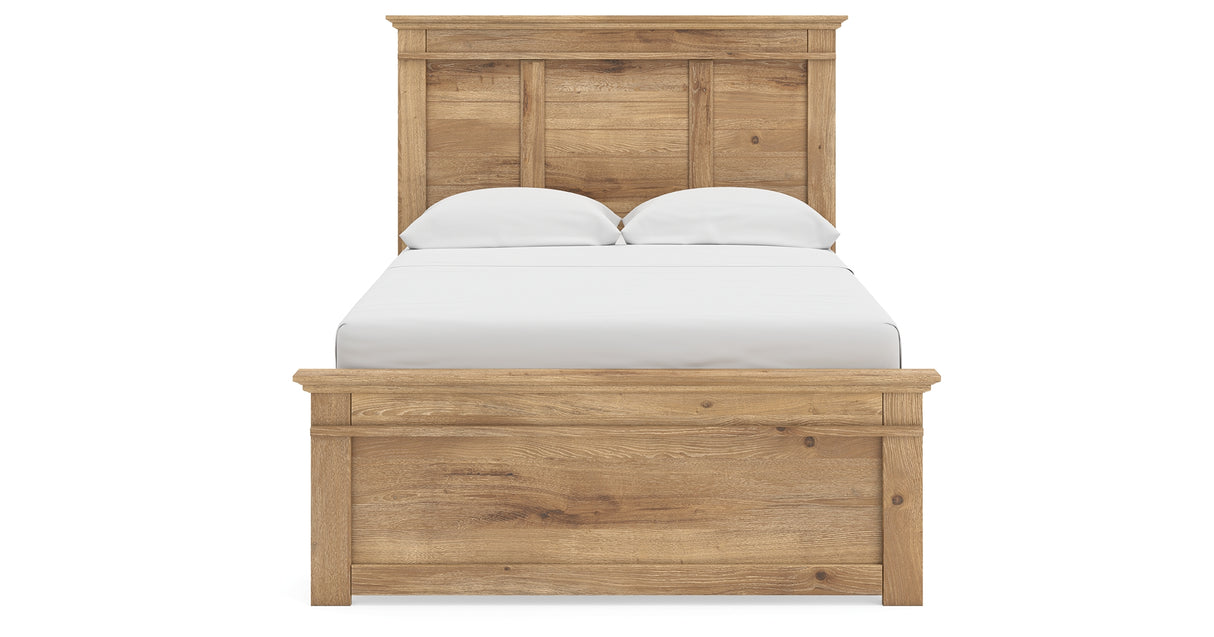 Makidern Tan Full Panel Bed, Dresser and Mirror from Ashley - Luna Furniture