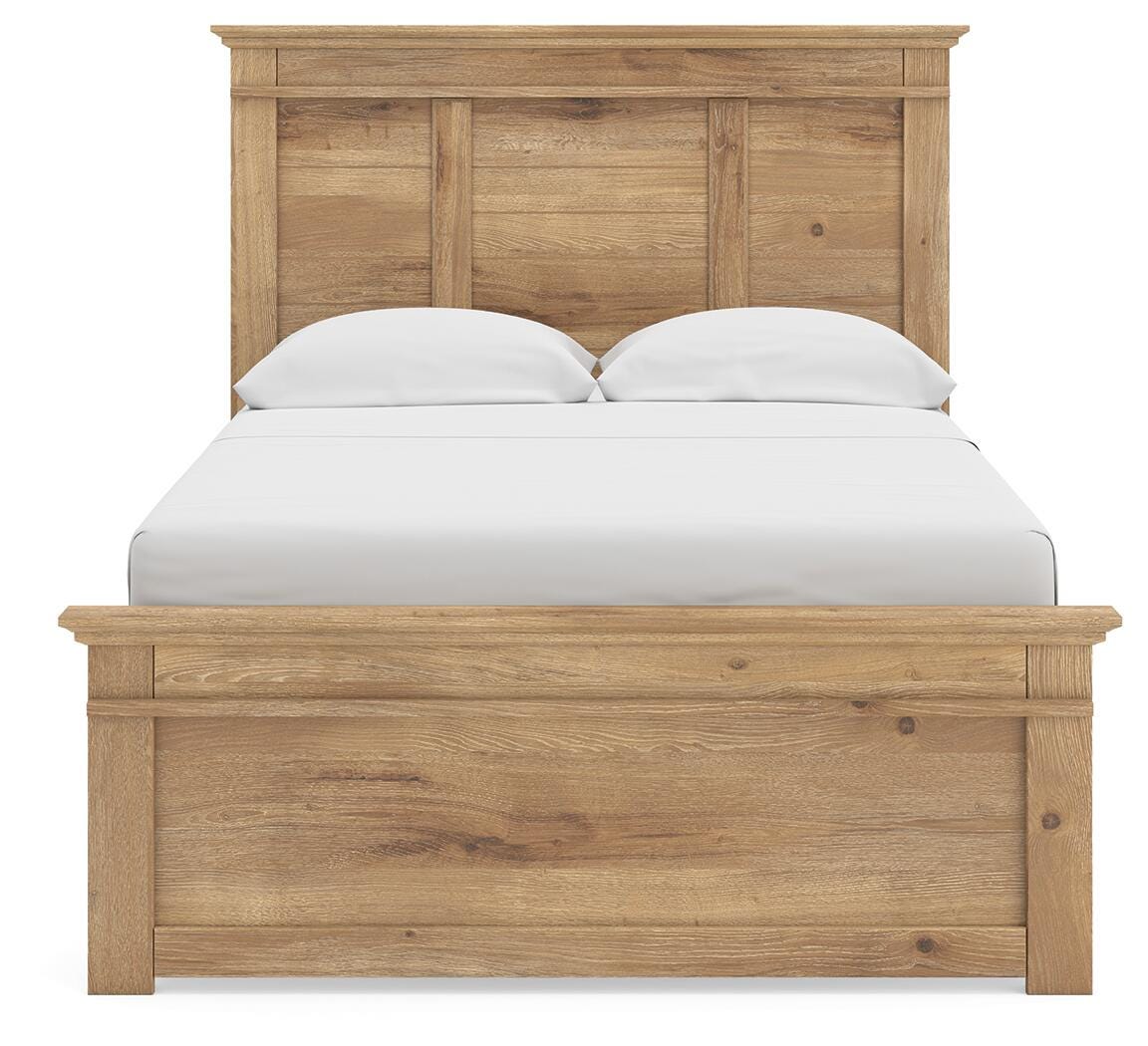 Makidern Tan Full Panel Bed, Dresser and Mirror from Ashley - Luna Furniture