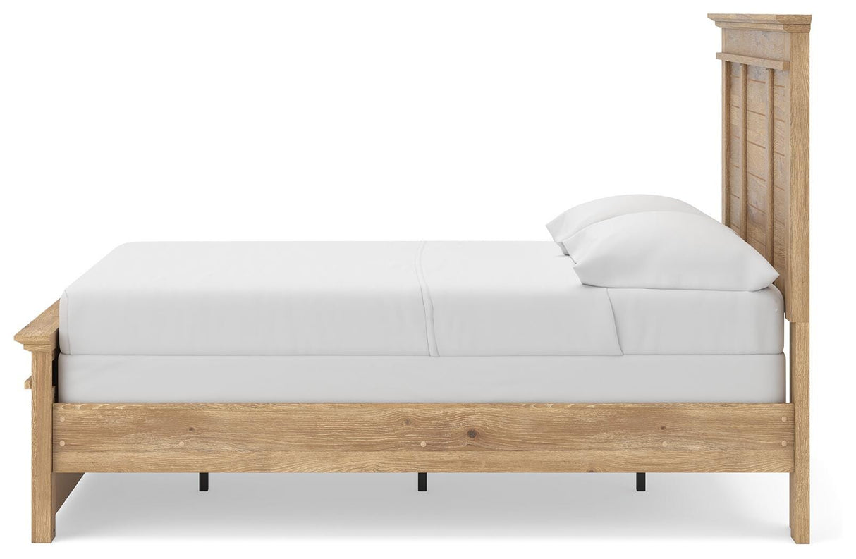 Makidern Tan Full Panel Bed, Dresser and Mirror from Ashley - Luna Furniture