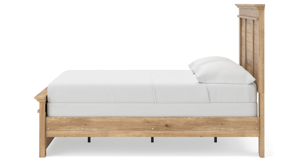 Makidern Tan Full Panel Bed, Dresser and Mirror from Ashley - Luna Furniture