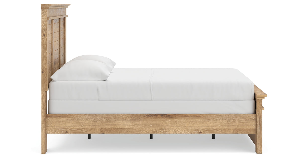 Makidern Tan Full Panel Bed, Dresser and Mirror from Ashley - Luna Furniture