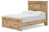 Makidern Tan Full Panel Storage Bed, Dresser and Mirror from Ashley - Luna Furniture