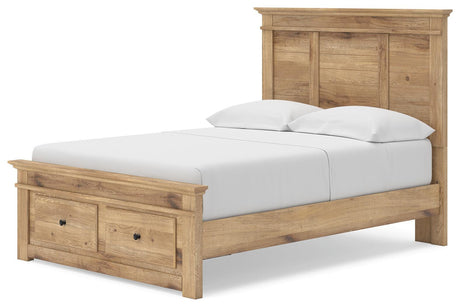 Makidern Tan Full Panel Storage Bed, Dresser and Mirror from Ashley - Luna Furniture