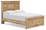 Makidern Tan Full Panel Storage Bed, Dresser and Mirror from Ashley - Luna Furniture
