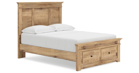 Makidern Tan Full Panel Storage Bed, Dresser and Mirror from Ashley - Luna Furniture