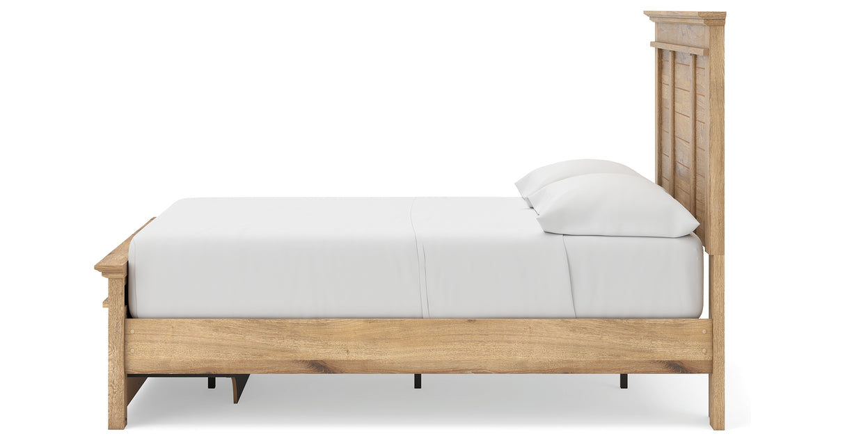 Makidern Tan Full Panel Storage Bed, Dresser and Mirror from Ashley - Luna Furniture