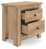 Makidern Tan King Panel Bed, Dresser, Mirror and 2 Nightstands
