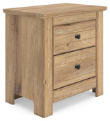 Makidern Tan King Panel Bed, Dresser, Mirror and 2 Nightstands