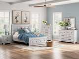 Makidern Whitewash Storage Youth Panel Bedroom Set with 2 Footboard Drawers from Ashley - Luna Furniture