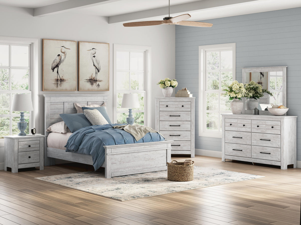 Makidern Whitewash Full Panel Bed from Ashley - Luna Furniture