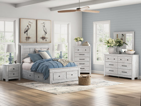 Makidern Whitewash Full Panel Storage Bed from Ashley - Luna Furniture