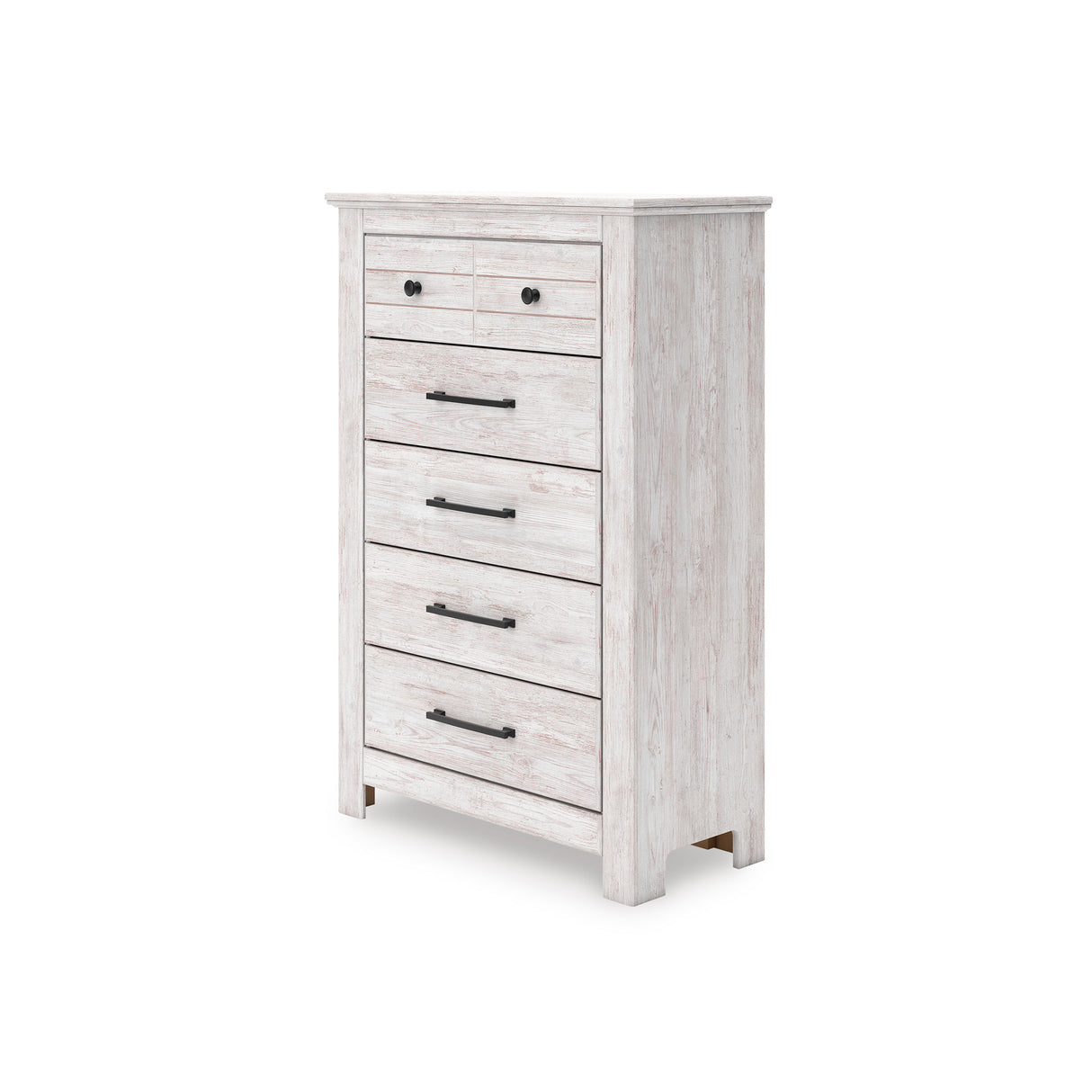 Makidern Whitewash Storage Panel Bedroom Set with 2 One-Side Drawers from Ashley - Luna Furniture