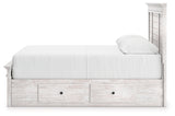 Makidern Whitewash Queen Panel Storage Bed from Ashley Furniture - Luna Furniture