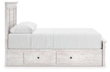 Makidern Whitewash Queen Panel Storage Bed from Ashley Furniture - Luna Furniture