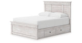Makidern Whitewash Queen Panel Storage Bed from Ashley - Luna Furniture