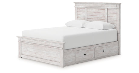 Makidern Whitewash Queen Panel Storage Bed from Ashley - Luna Furniture