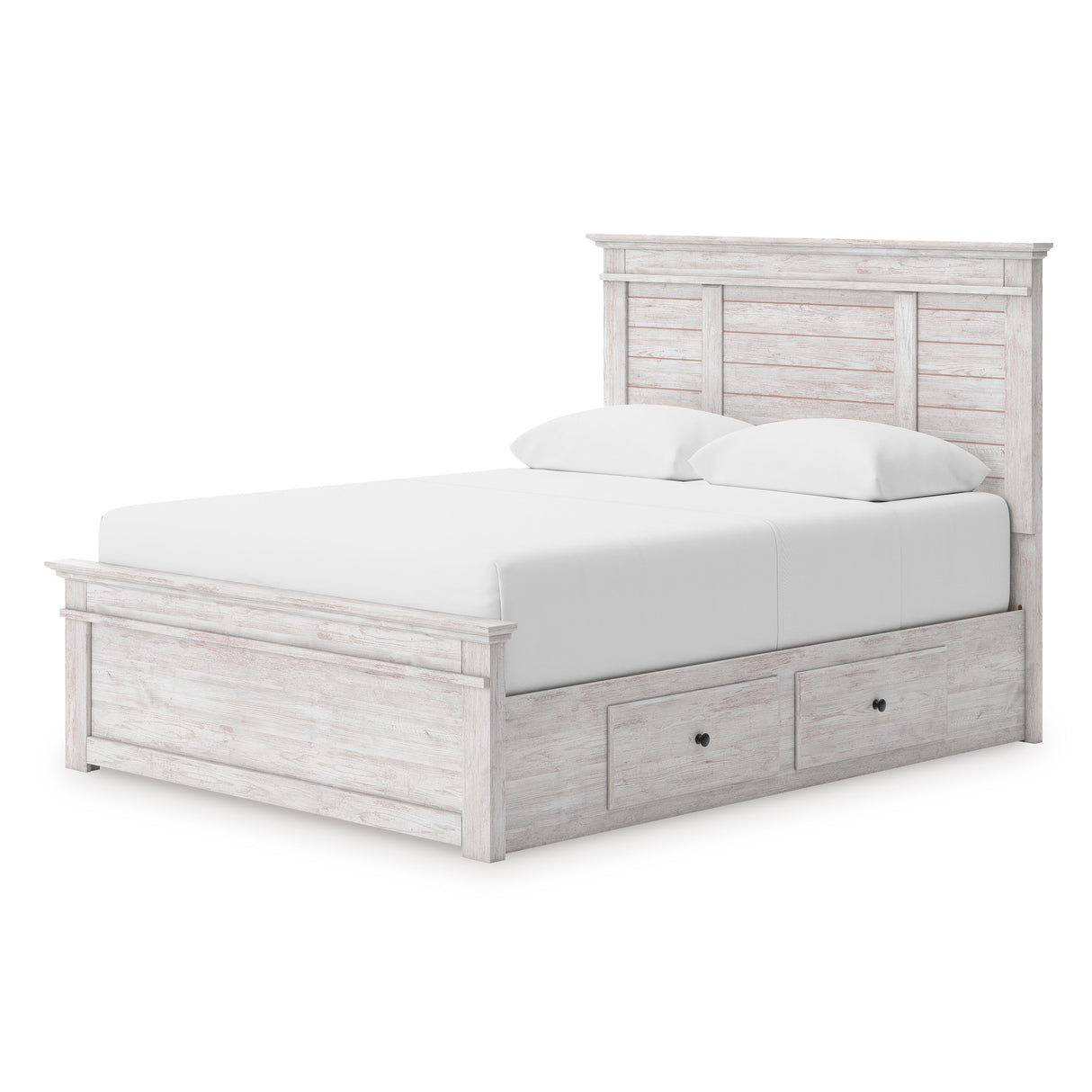 Makidern Whitewash Queen Panel Storage Bed from Ashley - Luna Furniture