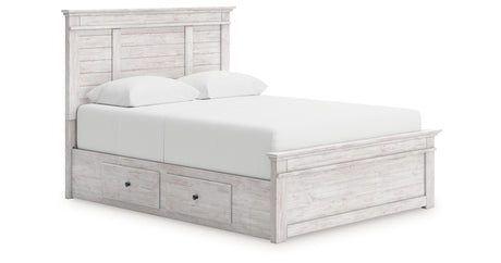 Makidern Whitewash Queen Panel Storage Bed from Ashley - Luna Furniture