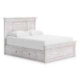 Makidern Whitewash Queen Panel Storage Bed from Ashley - Luna Furniture