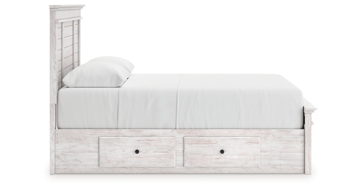 Makidern Whitewash Queen Panel Storage Bed from Ashley - Luna Furniture