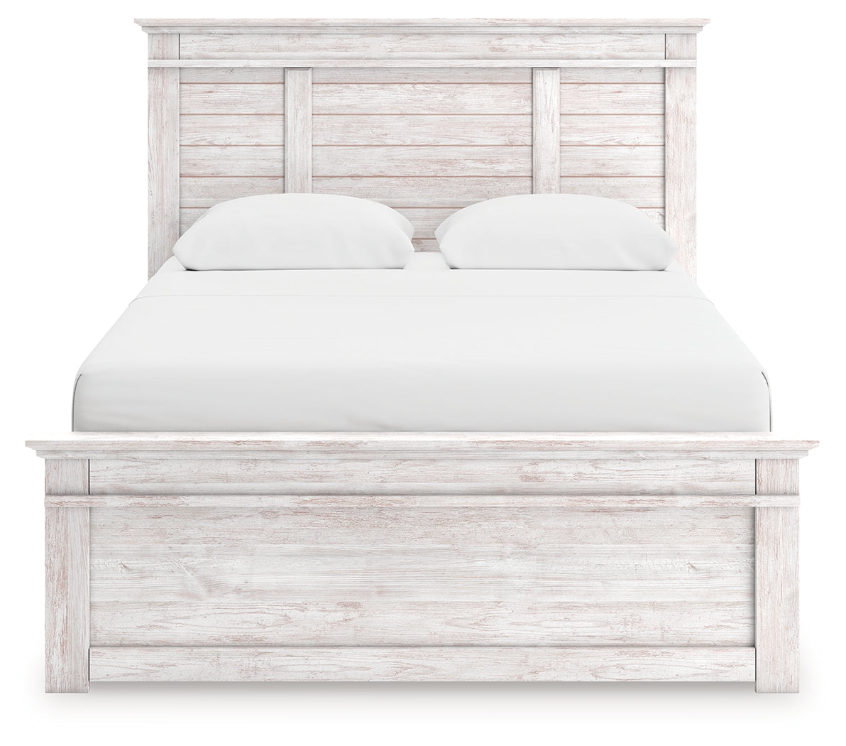 Makidern Whitewash Queen Panel Storage Bed from Ashley Furniture - Luna Furniture