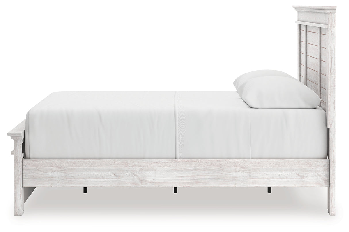 Makidern Whitewash Queen Panel Storage Bed from Ashley Furniture - Luna Furniture