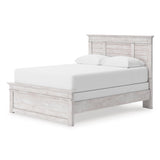 Makidern Whitewash Twin Panel Bed