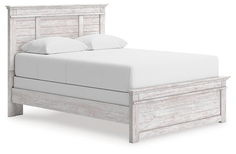 Makidern Whitewash Queen Panel Bed from Ashley Furniture - Luna Furniture