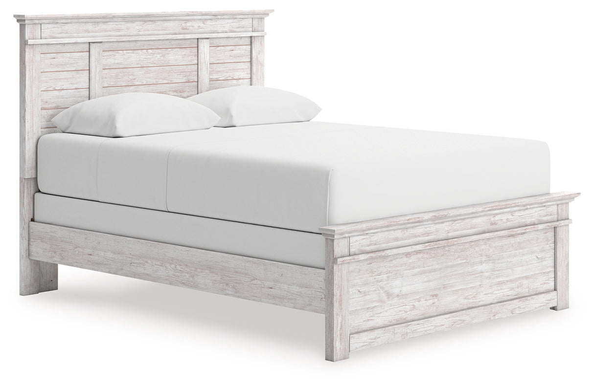 Makidern Whitewash Queen Panel Bed from Ashley Furniture - Luna Furniture