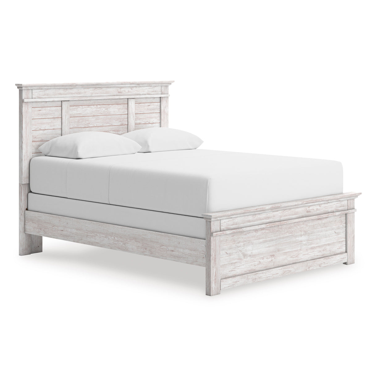 Makidern Whitewash King Panel Bed