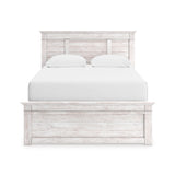 Makidern Whitewash Queen Panel Bed