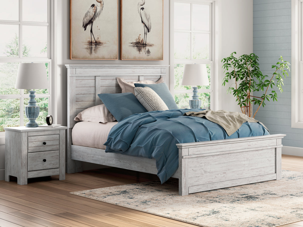Makidern Whitewash Queen Panel Bed from Ashley Furniture - Luna Furniture