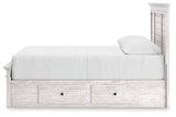 Makidern Whitewash Queen Panel Storage Bed from Ashley Furniture - Luna Furniture