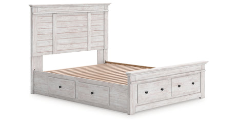 Makidern Whitewash Queen Panel Storage Bed from Ashley - Luna Furniture