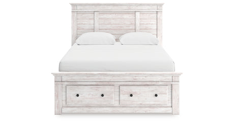 Makidern Whitewash Queen Panel Storage Bed from Ashley - Luna Furniture