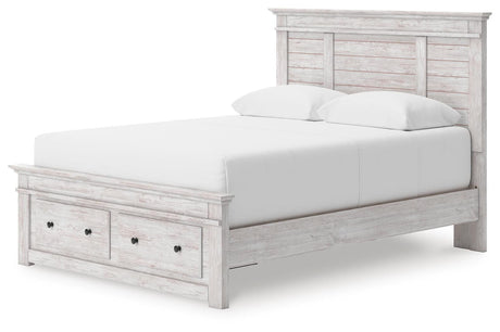 Makidern Whitewash Queen Panel Storage Bed from Ashley Furniture - Luna Furniture