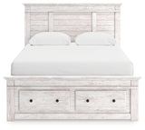 Makidern Whitewash Queen Panel Storage Bed from Ashley Furniture - Luna Furniture