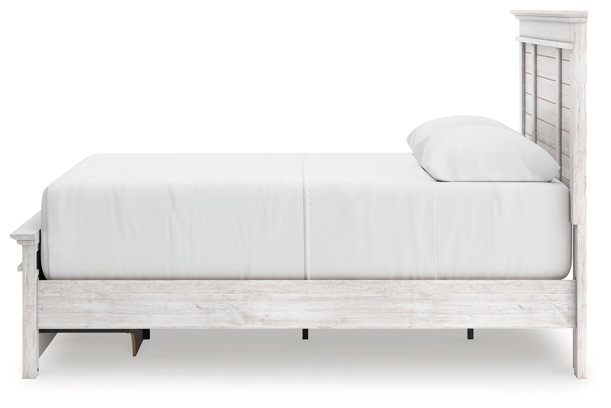 Makidern Whitewash Queen Panel Storage Bed from Ashley Furniture - Luna Furniture