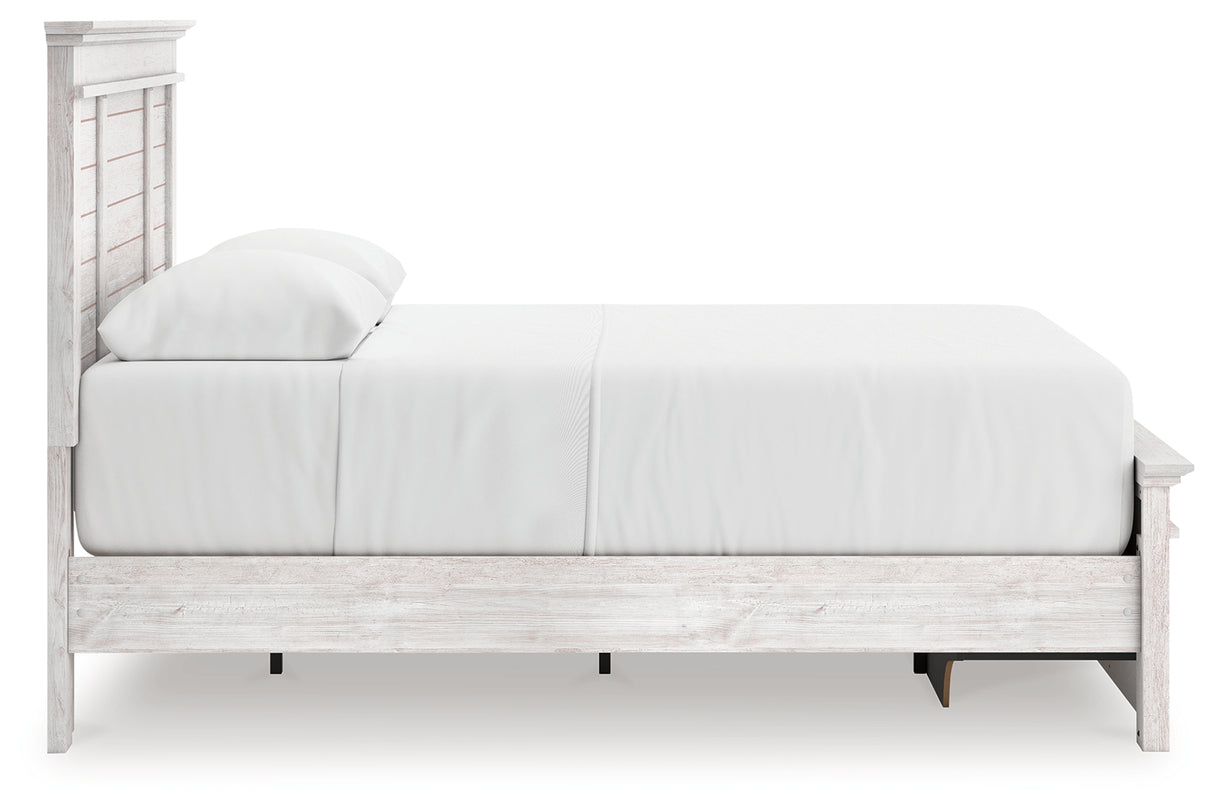 Makidern Whitewash Queen Panel Storage Bed from Ashley Furniture - Luna Furniture