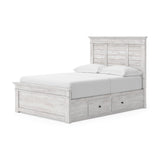 Makidern Whitewash Full Panel Storage Bed from Ashley - Luna Furniture
