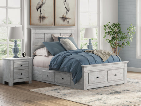 Makidern Whitewash Full Panel Storage Bed from Ashley - Luna Furniture