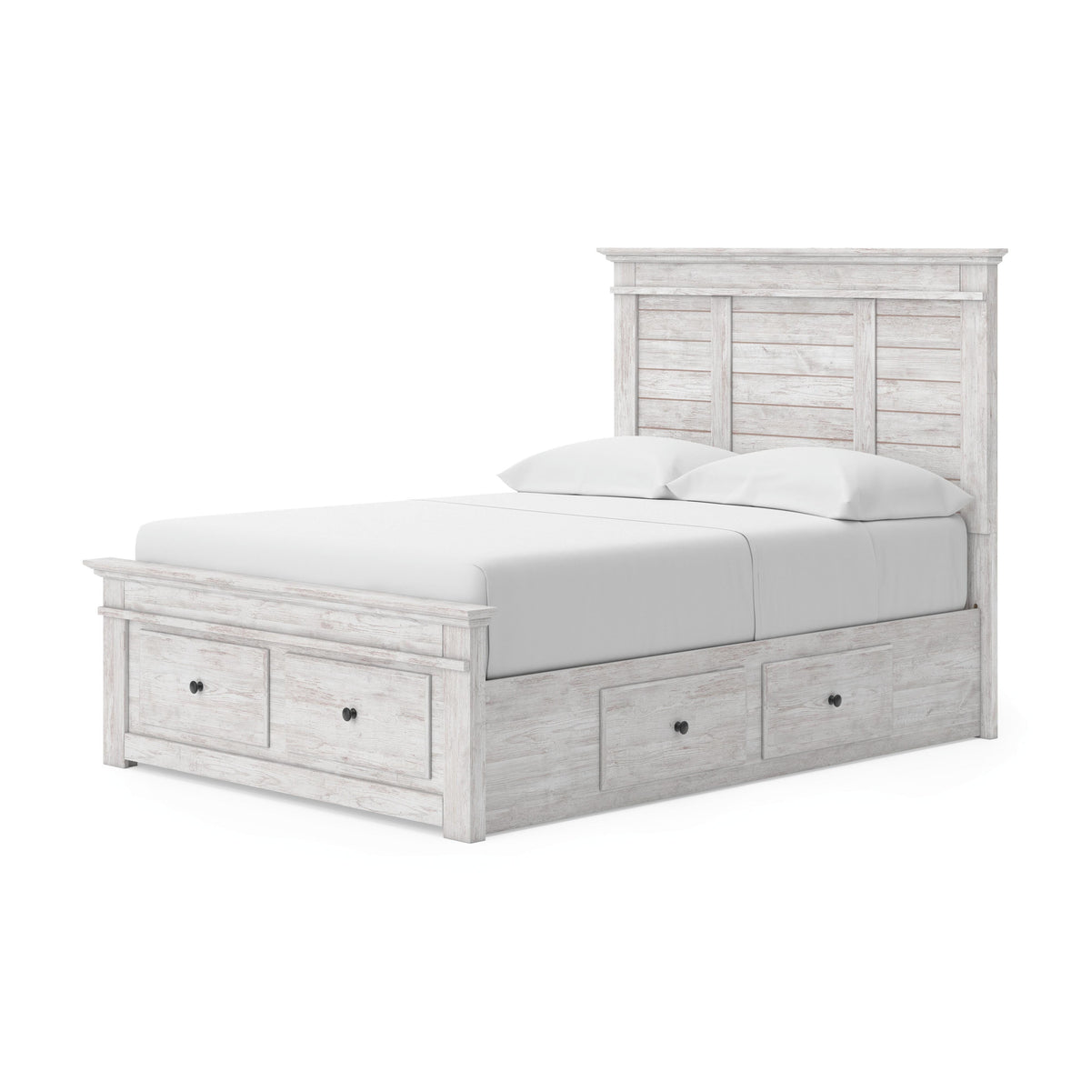 Makidern Whitewash Full Panel Storage Bed from Ashley - Luna Furniture